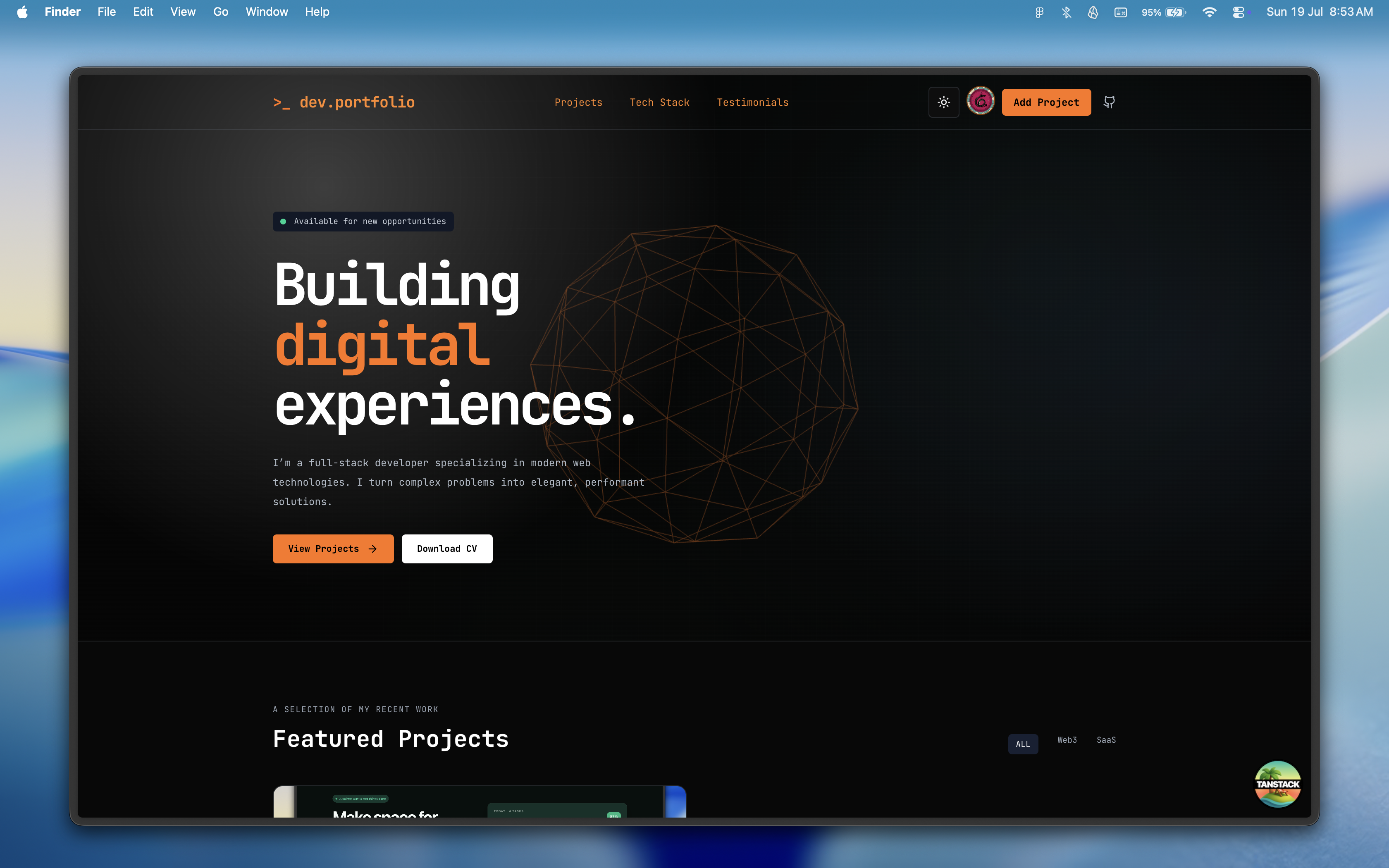 Preview of Dev Portfolio